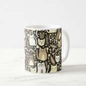 Schattigee Katten Leuk Bloemen Kitten Neutrals Pat Koffiemok (Voorkant rechts)