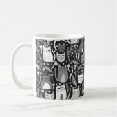 Schattigee Katten Leuk Bloemenkittenpatroon Zwart  Koffiemok (Links)