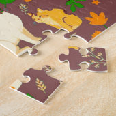 Schattigee katten op een koffiebruine achtergrond legpuzzel (Zijkant)