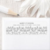 Schattigee Katten Retour Adreslabels Etiket (Insitu)