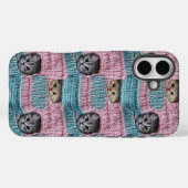 Schattigee Katten Roze Blauw Breien Girly Case-Mate iPhone Case (Achterkant (horizontaal))