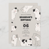 Schattigee katten verjaardag kaart (Voorkant / Achterkant)