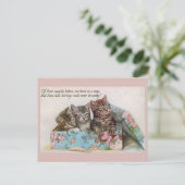 Schattigee  katten Victoriaans gedicht Briefkaart (Staand voorkant)