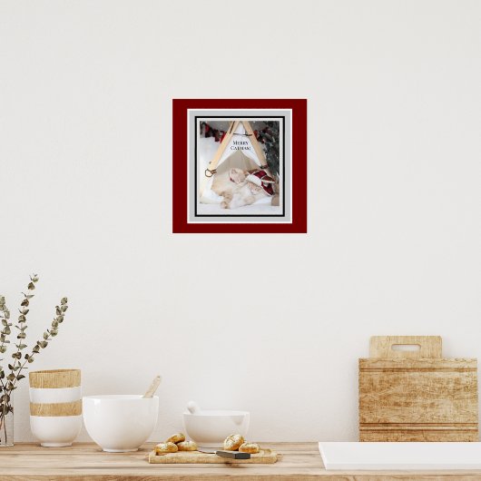 Schattigee Katten Vrolijk Kerstdoek Poster (Keuken)