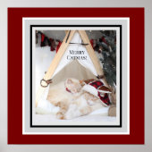 Schattigee Katten Vrolijk Kerstdoek Poster (Voorkant)