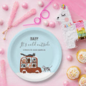 Schattigee Katten Winter Koud Baby shower Papieren Bordje (Feest)