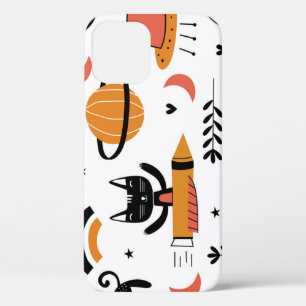 Schattigee kattenastronauten: Kinder ontwerp. iPhone 12 Hoesje