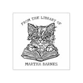 Schattigee  Kattenbibliotheek Boekplaat Rubberstempel (Afrduk)