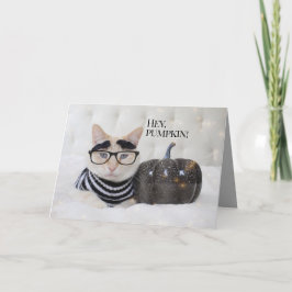 Schattigee kattenborstelige wenkbrauwen en bril Ha Kaart