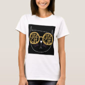 Schattigee Kattenbril Graphic Gold Glitter Kat Gez T-shirt (Voorkant)