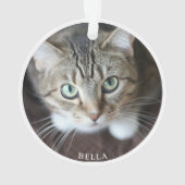 Schattigee kattenfoto Witte Ornament Whiskers (achterkant)