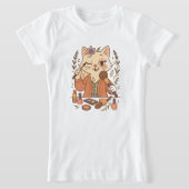 Schattigee kattenillustratie - Kat dat make-up doe T-shirt (Laagn)