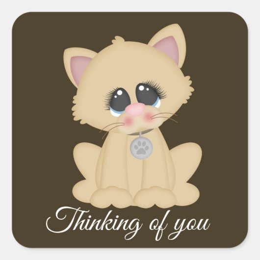 Schattigee kattenliefhebbers denken aan je sticker (Voorkant)