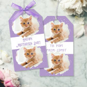 Schattigee kattenliefhebbers gepersonaliseerd foto cadeaulabel