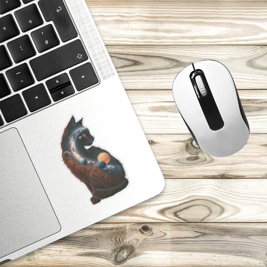 Schattigee kattenplaneten maansterren, leuk dier, sticker