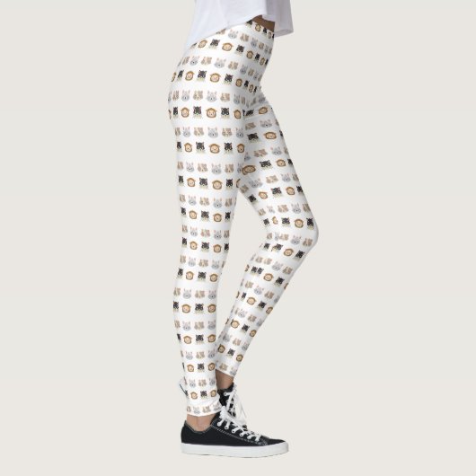 Schattigee kattenportretten Pattern Cartoon Leggings (Rechts)