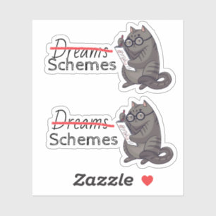 Schattigee kattenschema's Funny Cat Sticker