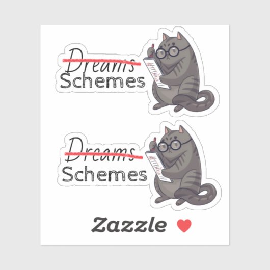 Schattigee kattenschema's Funny Cat Sticker (Vel)