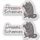 Schattigee kattenschema's Funny Cat Sticker (Voorkant)