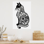 Schattigee kattenschets II Poster (Keuken)