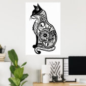 Schattigee kattenschets II Poster (Thuiskantoor)