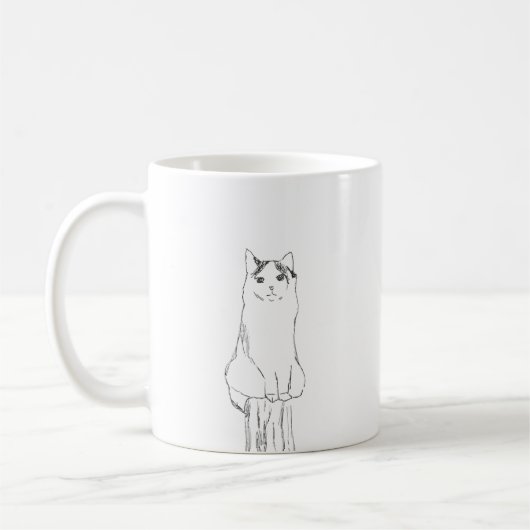 Schattigee kattenschets modern koffiemok (Links)