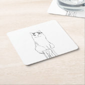 Schattigee kattenschets modern vierkante kartonnen onderzetter (Schuin)