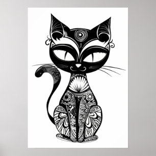 Schattigee kattenschets poster