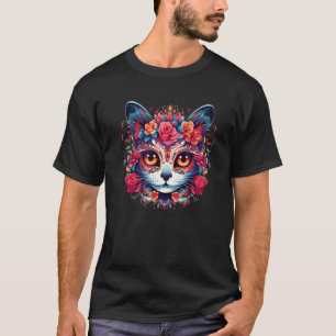 Schattigee kattensuiker schedel Mexicaanse kat Hal T-shirt