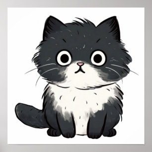 Schattigee kattentekening Klein Poster
