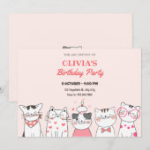 Schattigee kattenverjaardag kaart (Voorkant / Achterkant)