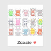 Schattigee Kawaii Animal Stickers (Vel)