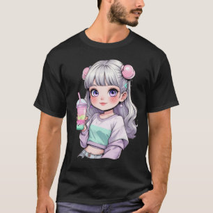 ✨ Schattigee Kawaii Anime Girl Bubble Tea T-shirt