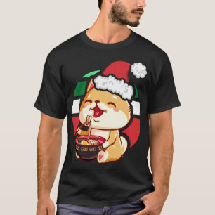 Schattigee Kawaii anime Shiba Inu Hond Eten Ramen T-shirt