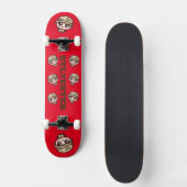 Schattigee Kawaii Army Camouflage Monogram op Rood Skateboard (Voorkant)