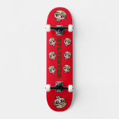Schattigee Kawaii Army Camouflage Monogram op Rood Skateboard (Voorkant)