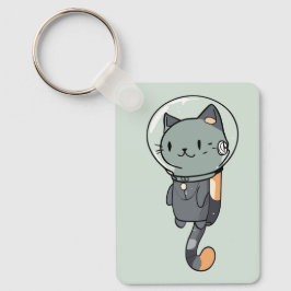 Schattigee Kawaii Astronaut Cat Sleutelhanger