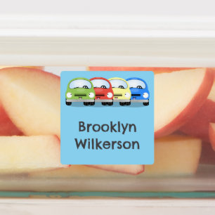 Schattigee kawaii auto's cartoon gepersonaliseerd labels