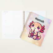 Schattigee Kawaii Axolotl met Bubble Tea Gepersona Planner (Display)