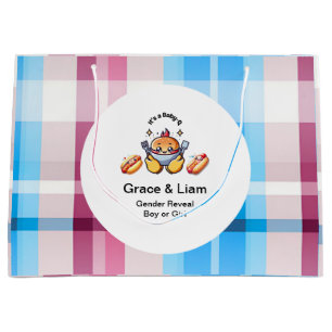 Schattigee Kawaii Baby-Q Gender Reveal Party Groot Cadeauzakje