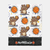 Schattigee Kawaii Basketbal Gopher Print Fleece Deken (Voorkant)