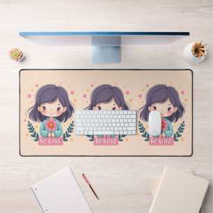 Schattigee Kawaii "Be Kind" Illustratie – Heilzame Bureaumat