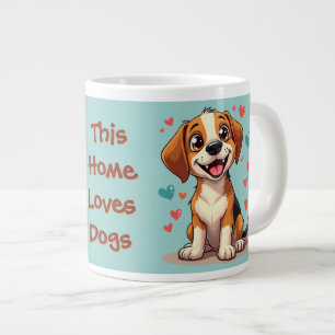 Schattigee Kawaii Beagle met harten speelse hond Extra Grote Beker