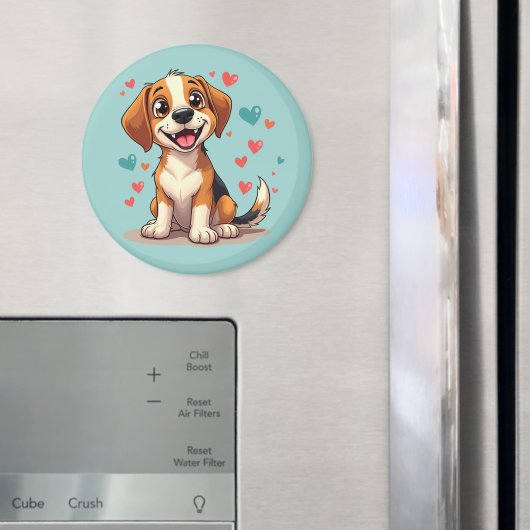 Schattigee Kawaii Beagle met harten speelse hond Magneet (Insitu (Koelkast))