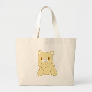 Schattigee Kawaii Beer welp Grote Tote Bag