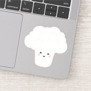 Schattigee kawaii bloemkool cartoon karakter stick sticker