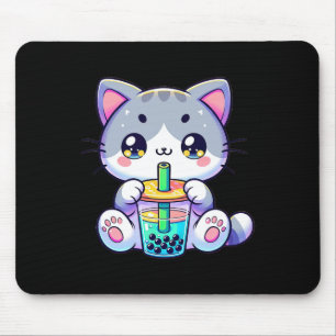 Schattigee Kawaii Bubble Tea Cat Japanese Kitten A Muismat