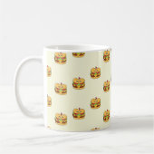 Schattigee kawaii burgers patroon op crème koffiemok (Links)