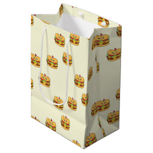 Schattigee kawaii burgers patroon op crème medium cadeauzakje