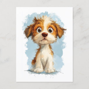 Schattigee Kawaii Cartoon Puppy Briefkaart